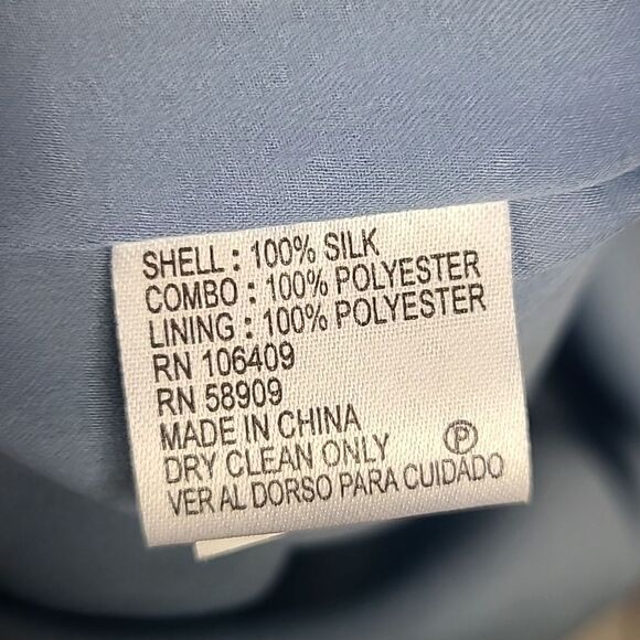 Antonio Melani Blue Silk Faux Wrap Frilly Layered Flutter Dress – Wedding Guest - Picture 4 of 14